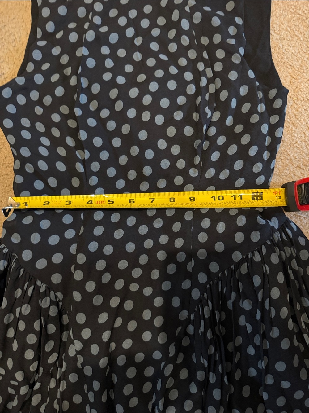 Reformation Anelis Navy Polka Dot Midi Dress - Picture 11 of 11
